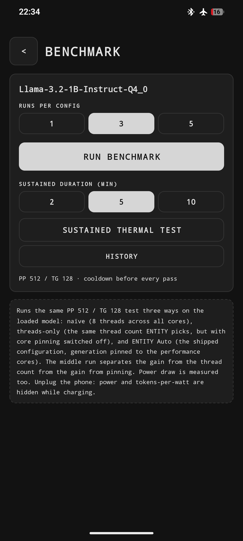 Benchmark the phone in-app